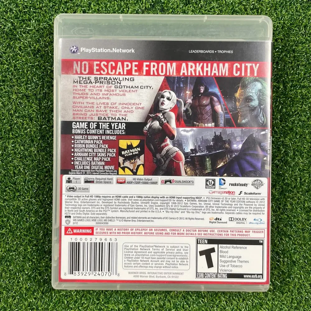 Batman: Arkham City - Game of the Year (Sony PlayStation 3, 2010) Complete CIB